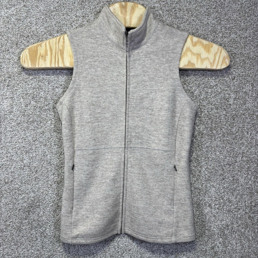 Ibex Vest Womens Small Gray Merino Wool Full Zip Knit Pockets Outdoor Warm